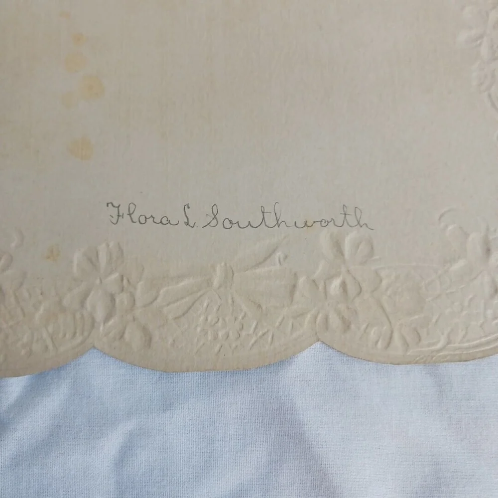 Victorian Die Cut Embossed Cows Greeting Card